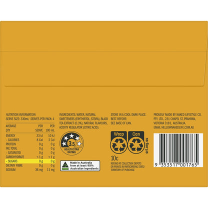 Naked Life Sugar Free Iced Tea Lemon 330ml X 4 Pack