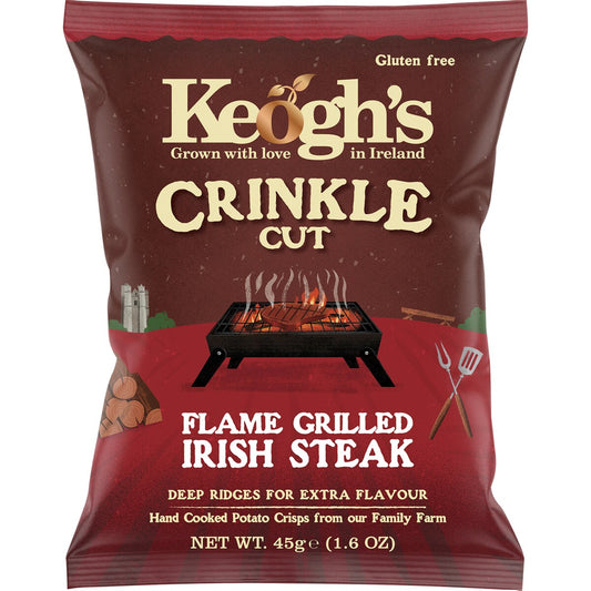 Keoghs Crinkle Cut Crisps Flame Grilled Irish Steak 45g