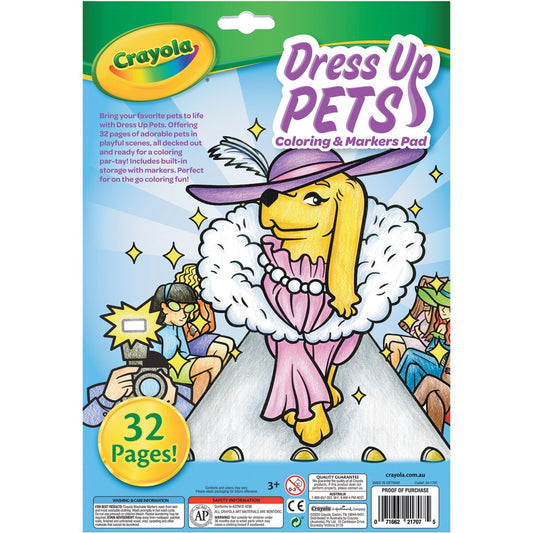 Crayola Colour & Marker Pad Dress Up Pets Each