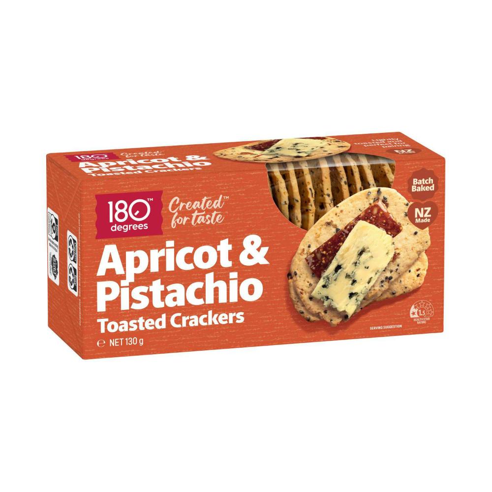 180 Degrees Toasted Apricot & Pistachio Crackers - 130g