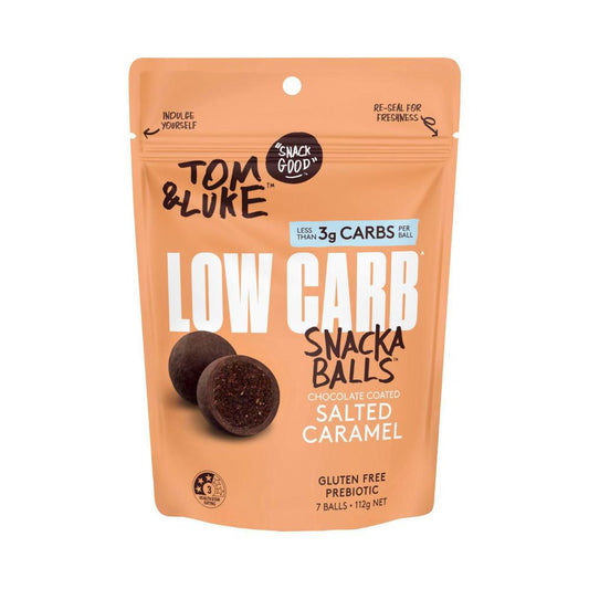 Tom & Luke Low Carb Snackaballs Chocolate Coated Salted Caramel - 112g