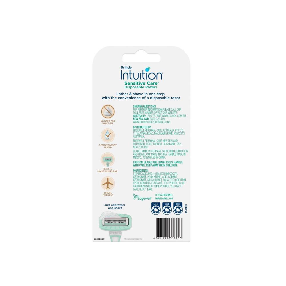 Schick Intuition Sensitive Care Disposable Razor - 2 Pack