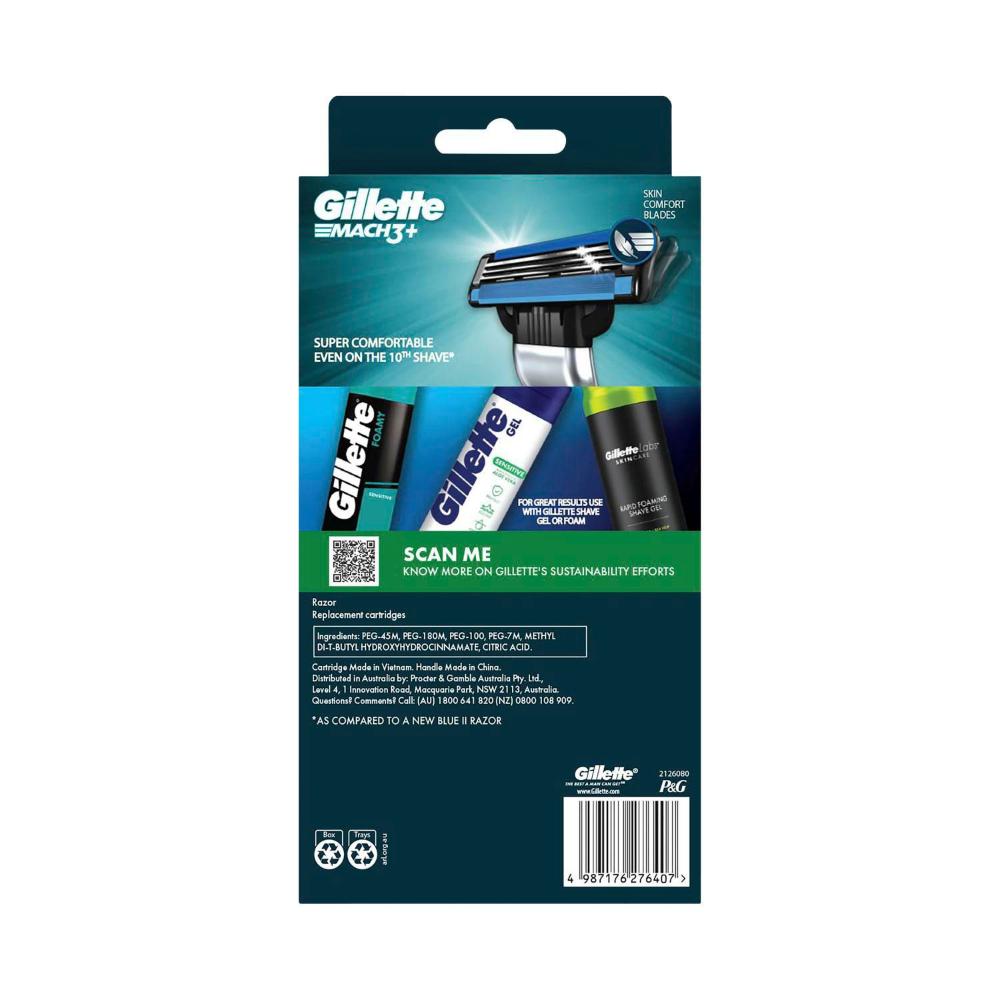 Gillette Mach3 Razor Kit With 10 Refill Blades - 1 Each