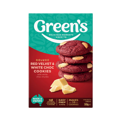 Green's Deluxe Red Velvet & White Choc Cookie Mix - 380g