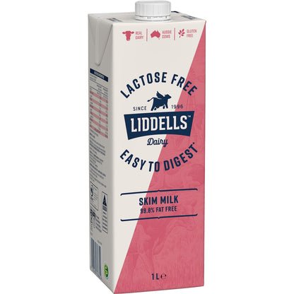 Liddells Lactose Free Skim Long Life Uht Milk 1l