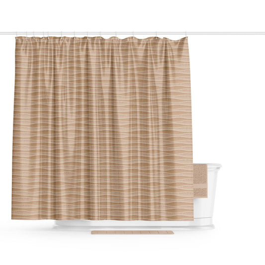 Barelli Shower Curtain Textured Waves Natural 180 x 180cm