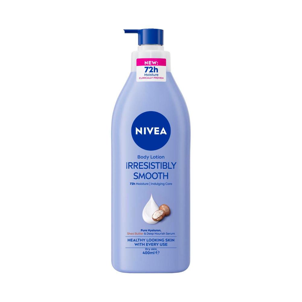 Nivea Irresistibly Smooth Body Lotion Moisturiser + Shea Butter - 400mL