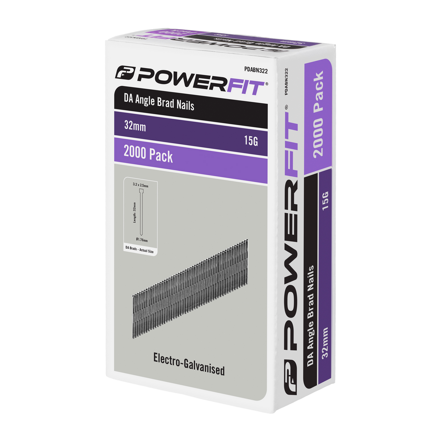 Powerfit DA Angled Brad Nails - 32mm - 2000 Pack