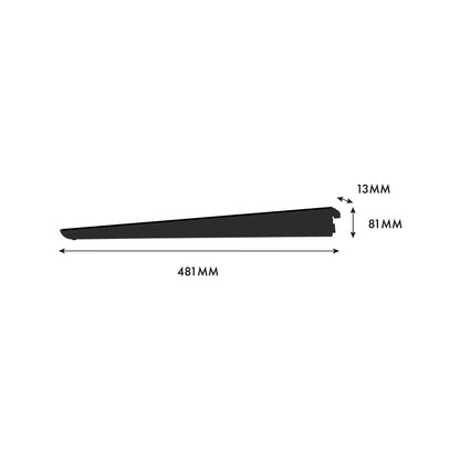 Flexi Storage 470mm Black Double Slot Bracket Steel Durable Support