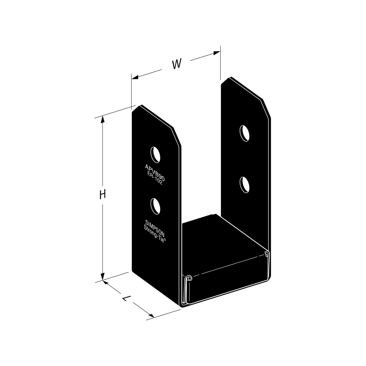 Simpson Strong Tie Post Base - 90 x 90mm - Black