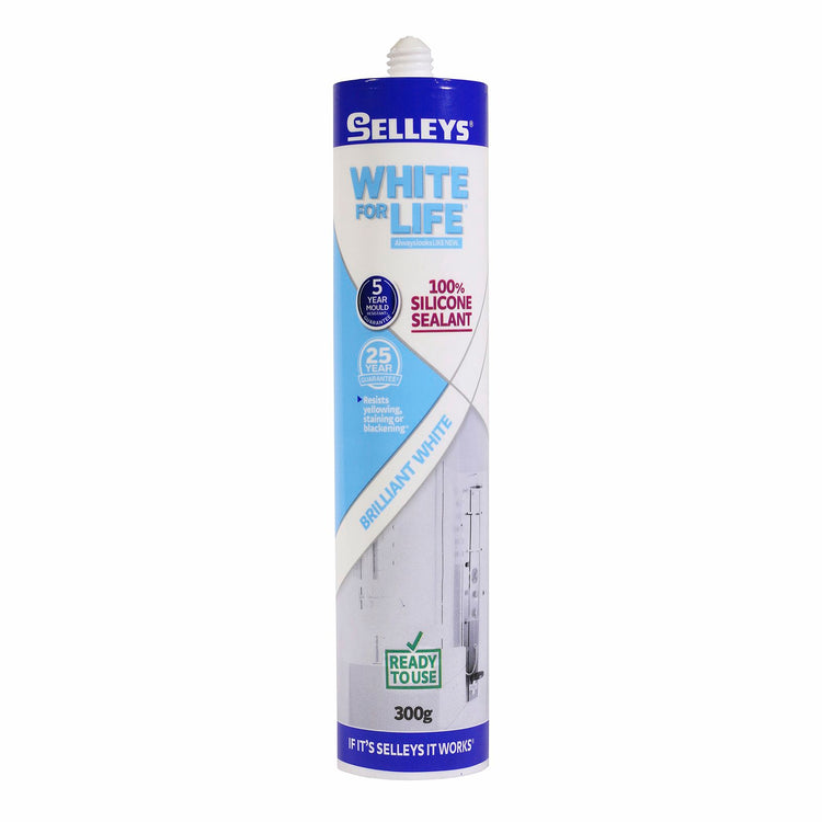 Selleys White For Life Wet Area  Silicone Sealant Brilliant White 300g