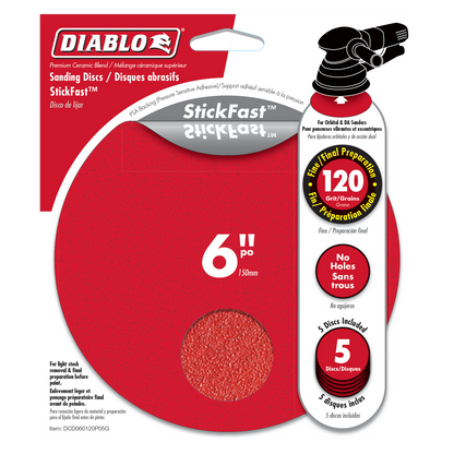 Diablo Abrasive Random Orbital Sheets - 150mm - 120 Grit - 5 Pack