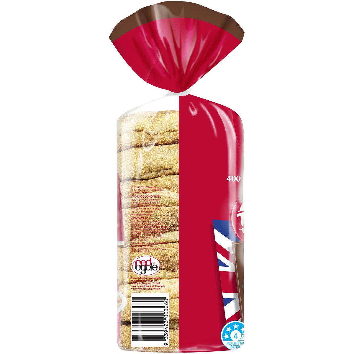 Tip Top English Muffins Wholemeal Bakery 6 Pack
