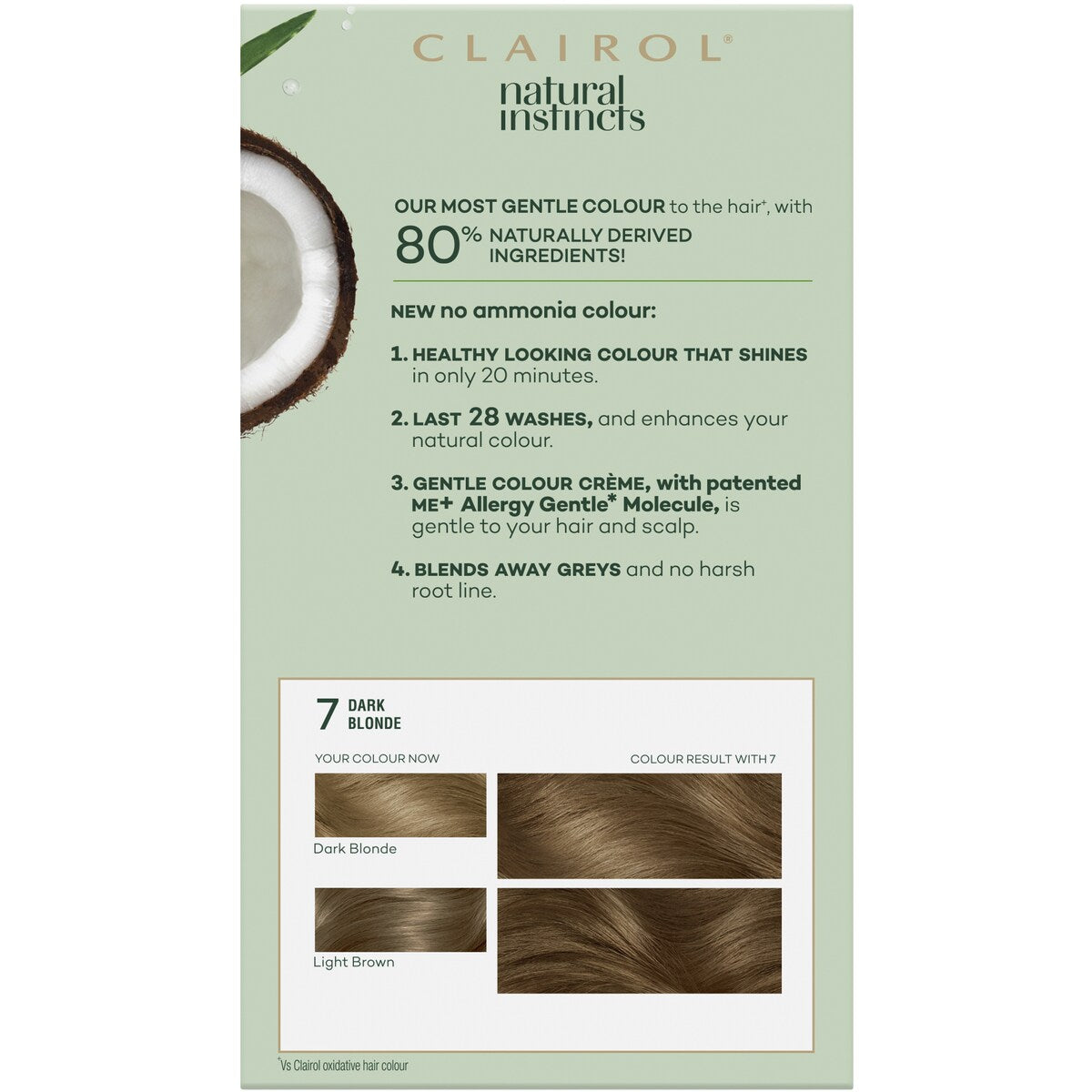 Clairol Natural Instincts Hair Colour 7 Dark Blonde Semi Permanent each