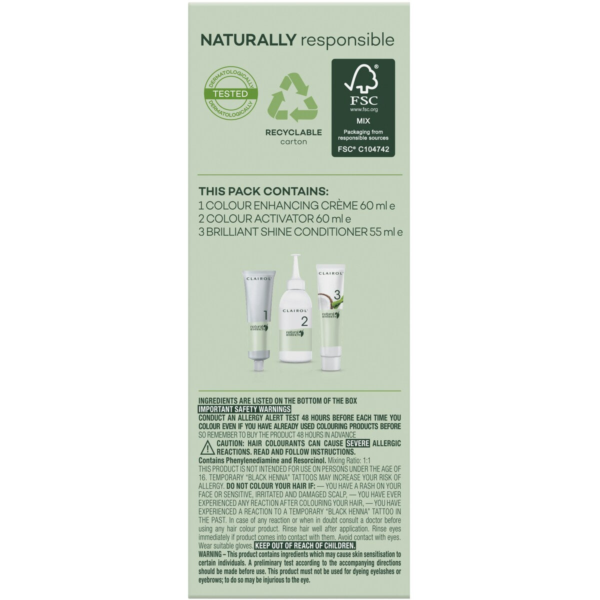 Clairol Natural Instincts Hair Colour 7 Dark Blonde Semi Permanent each