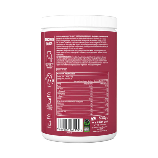 Myprotein Clear Whey Isolate Raspberry Lemonade 20 Servings - 500g