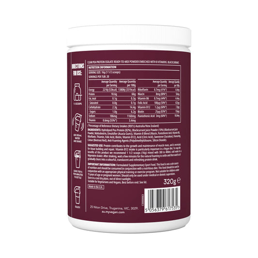 Myvegan Clear Vegan Protein Blackcurrant - 320g