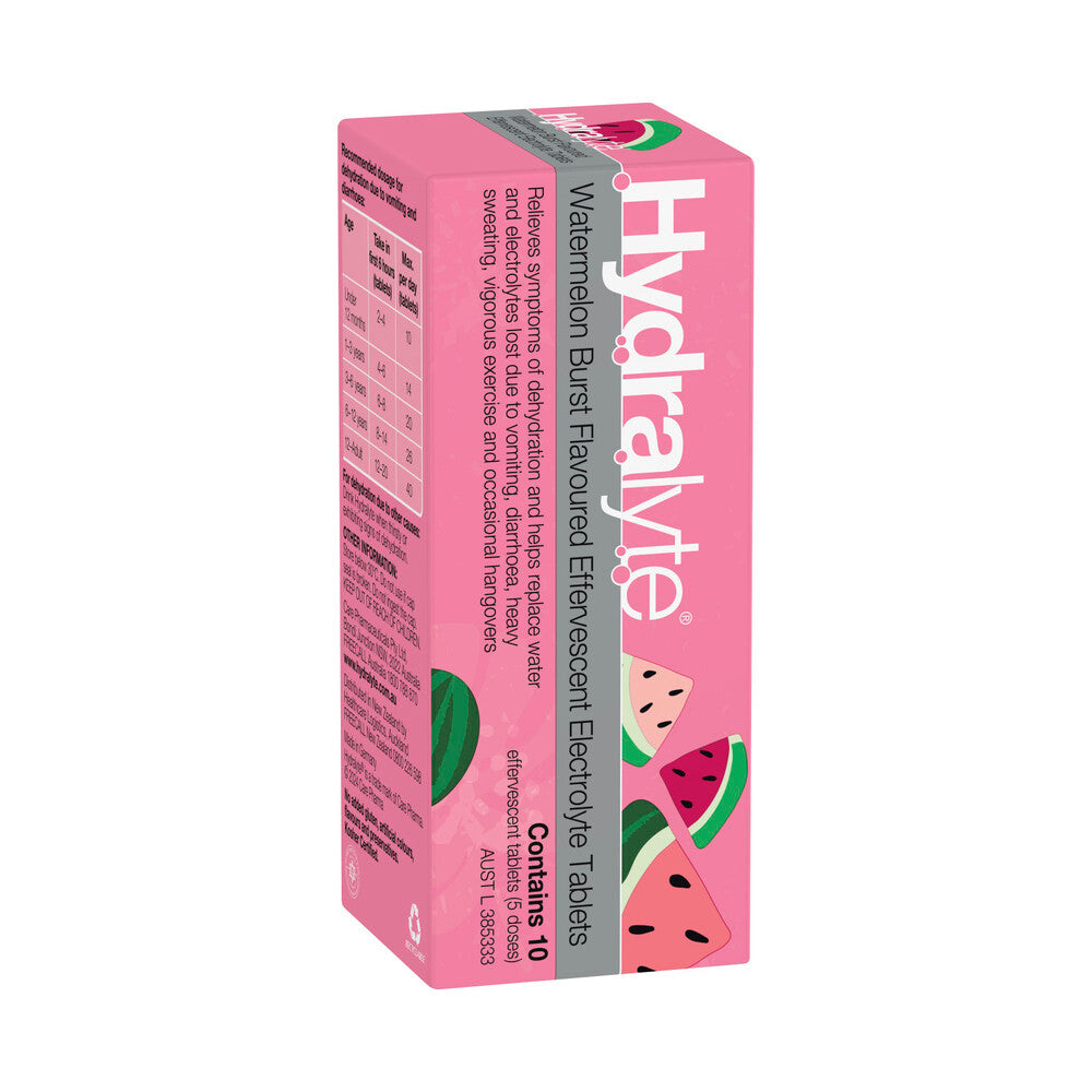 Hydralyte Effervescent Watermelon Burst - 10 Pack