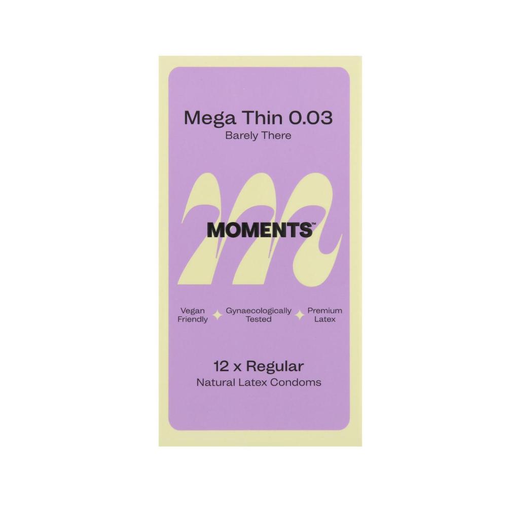 Moments Mega Thin Extra Lubricated Condoms - 12 Pack