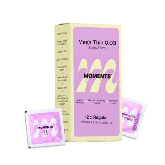 Moments Mega Thin Extra Lubricated Condoms - 12 Pack