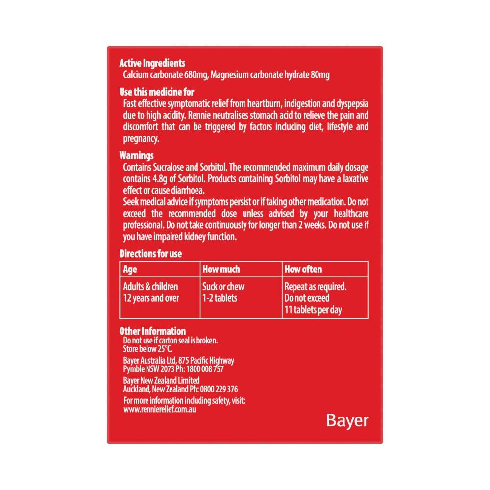 Rennie No Added Sugar Spearmint - 48 pack