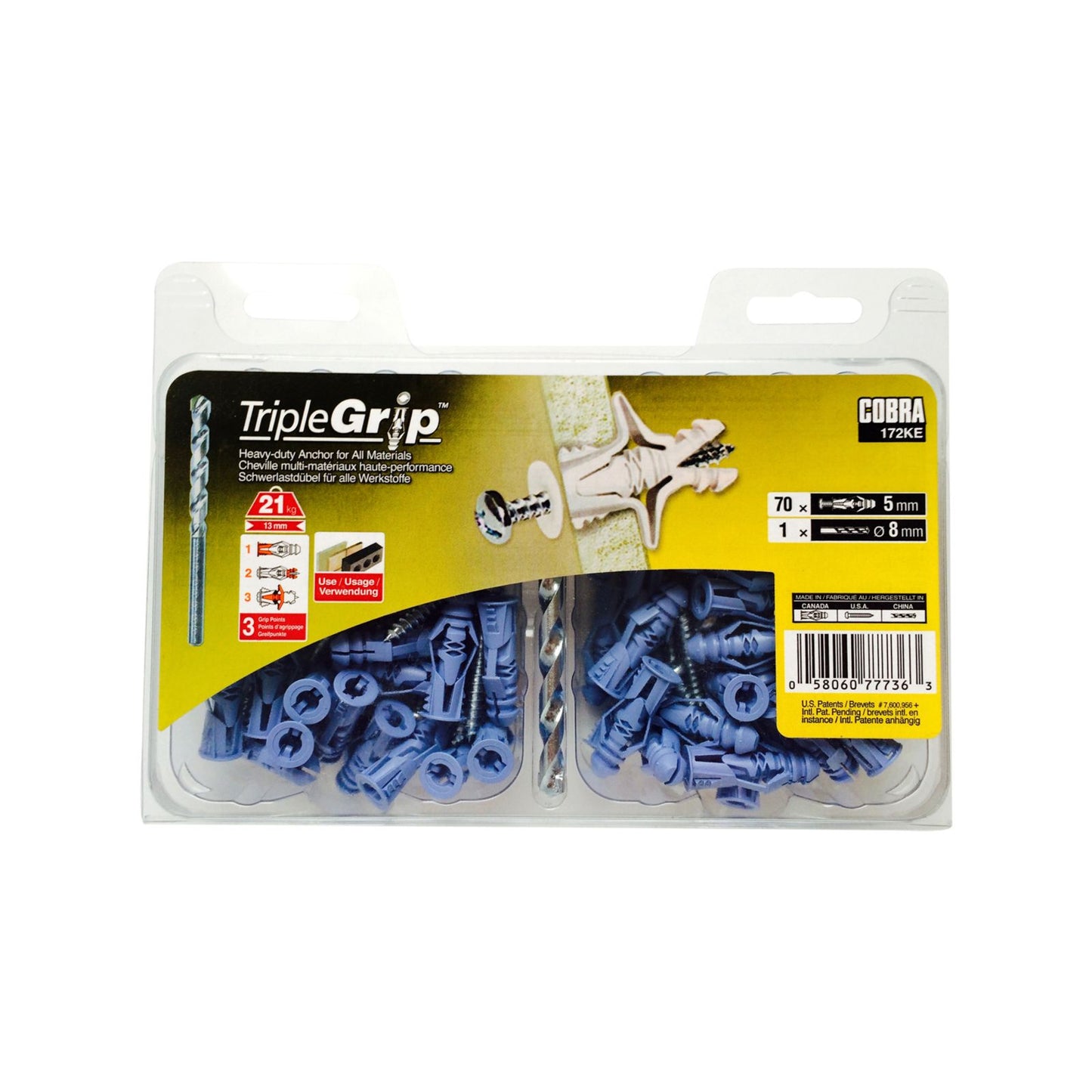 Cobra Triple Grip Anchor Screws - 5.0mm - 70 Pack