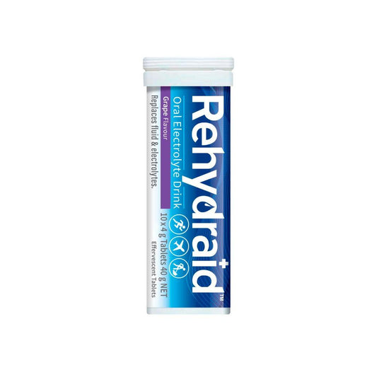 Rehydraid Electrolyte Effervescent Tablets Grape - 10 Pack