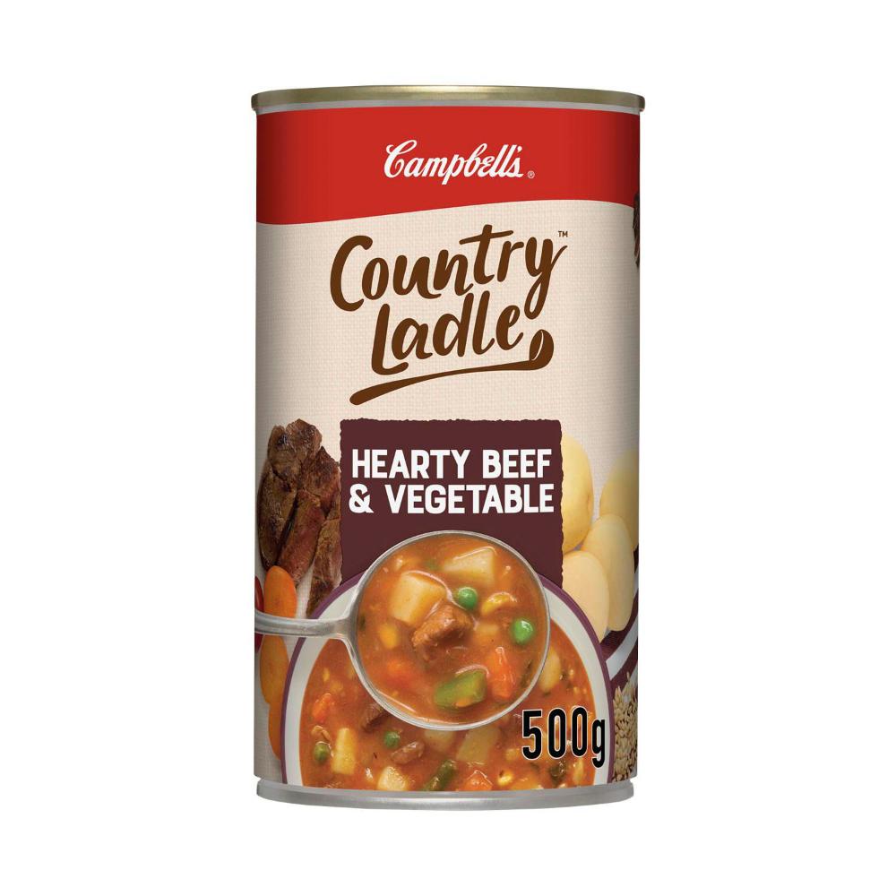 Campbell's Country Ladle Soup Can Hearty Beef & Vegetable - 500g