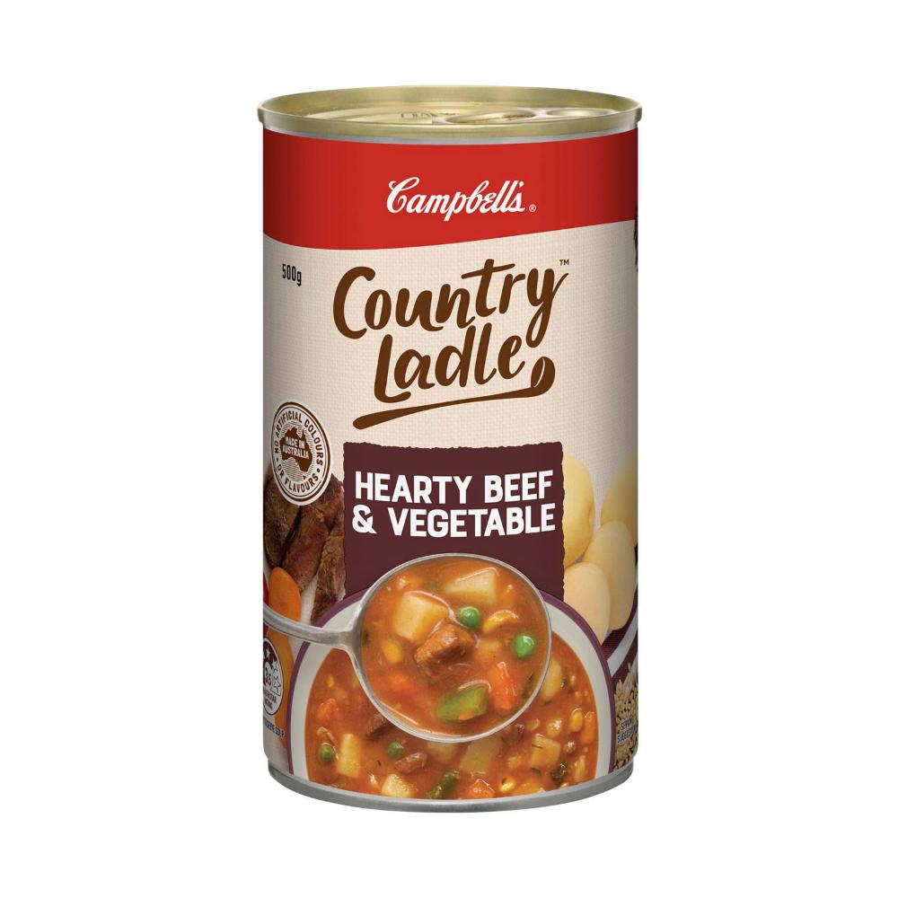 Campbell's Country Ladle Soup Can Hearty Beef & Vegetable - 500g