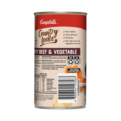 Campbell's Country Ladle Soup Can Hearty Beef & Vegetable - 500g