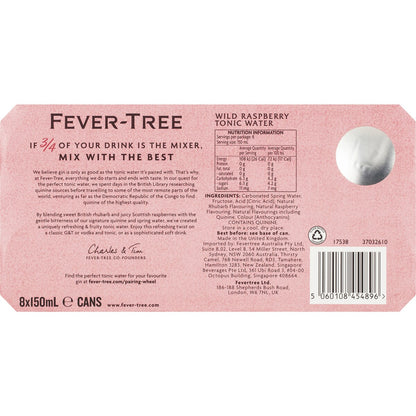 Fever-tree Wild Raspberry Tonic 150ml X 8 Pack