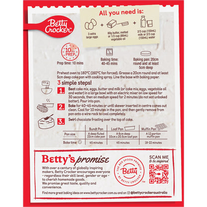 Betty Crocker Devils Food Cake Mix 450g