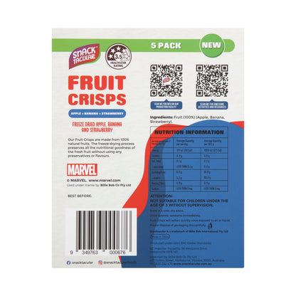 Snacktacular Spiderman Fruit Crisps Strawberry- Banana & Apple 5x8g - 40g