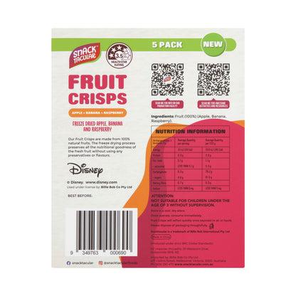 Snacktacular Fruit Crisps Disney Frozen Raspberry- Banana & Apple 5x8g - 40g