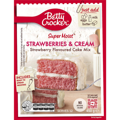 Betty Crocker Super Moist Strawberries & Cream Cake Mix 450g