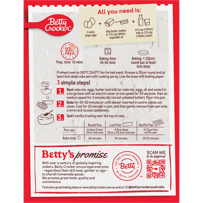 Betty Crocker Super Moist Strawberries & Cream Cake Mix 450g