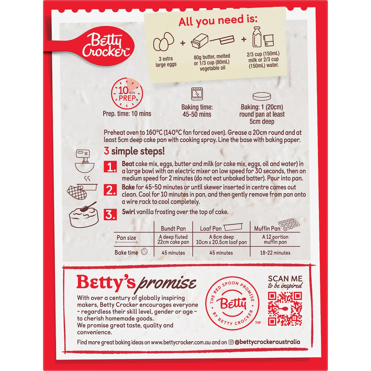 Betty Crocker Strawberries & Cream Cake Mix 450g