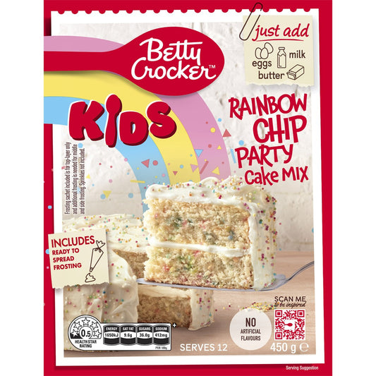 Betty Crocker Kids Rainbow Chip Party Cake Mix 450g