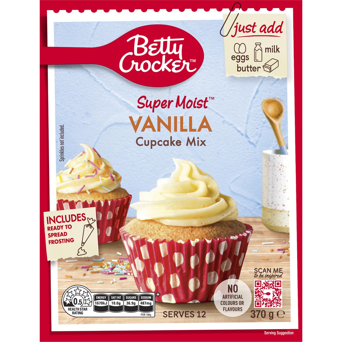 Betty Crocker Super Moist Vanilla Cupcake Mix 370g