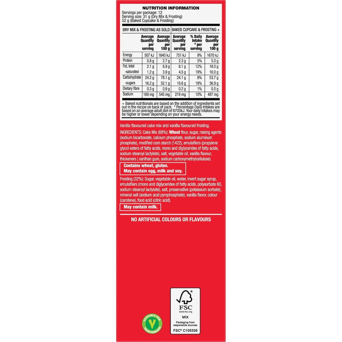 Betty Crocker Vanilla Cupcake Mix 370g