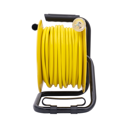 Click Heavy Duty Yellow Cable Reel - 25m - 4 Outlet