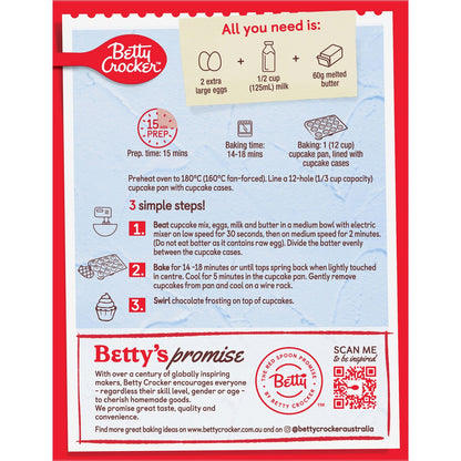 Betty Crocker Super Moist Chocolate Cupcake Mix 370g