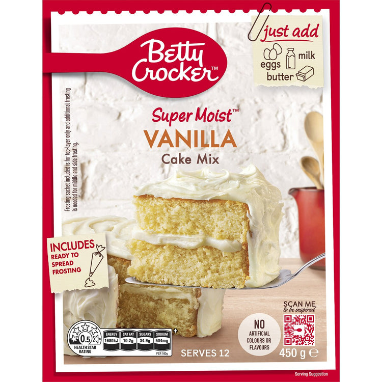 Betty Crocker Super Moist Vanilla Cake Mix 450g