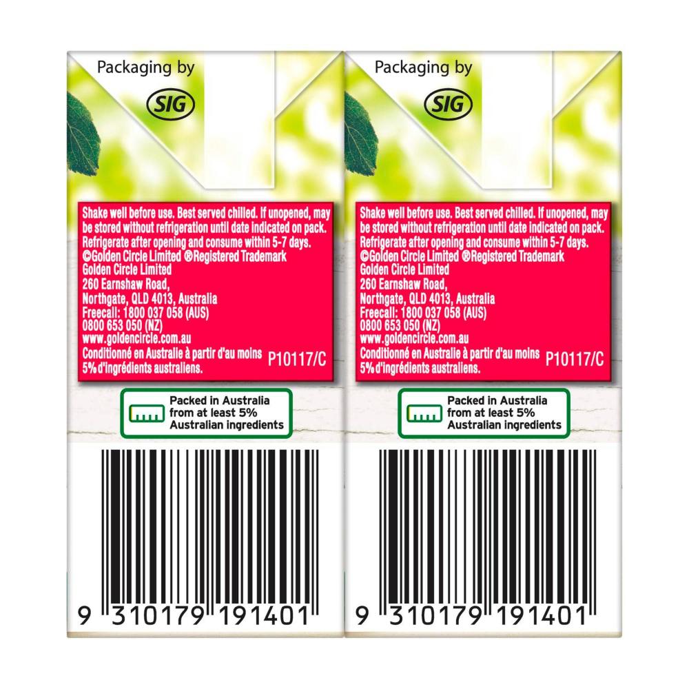 Golden Cire Juice Tetra Apple Fruit 6 Pack - 1.2L