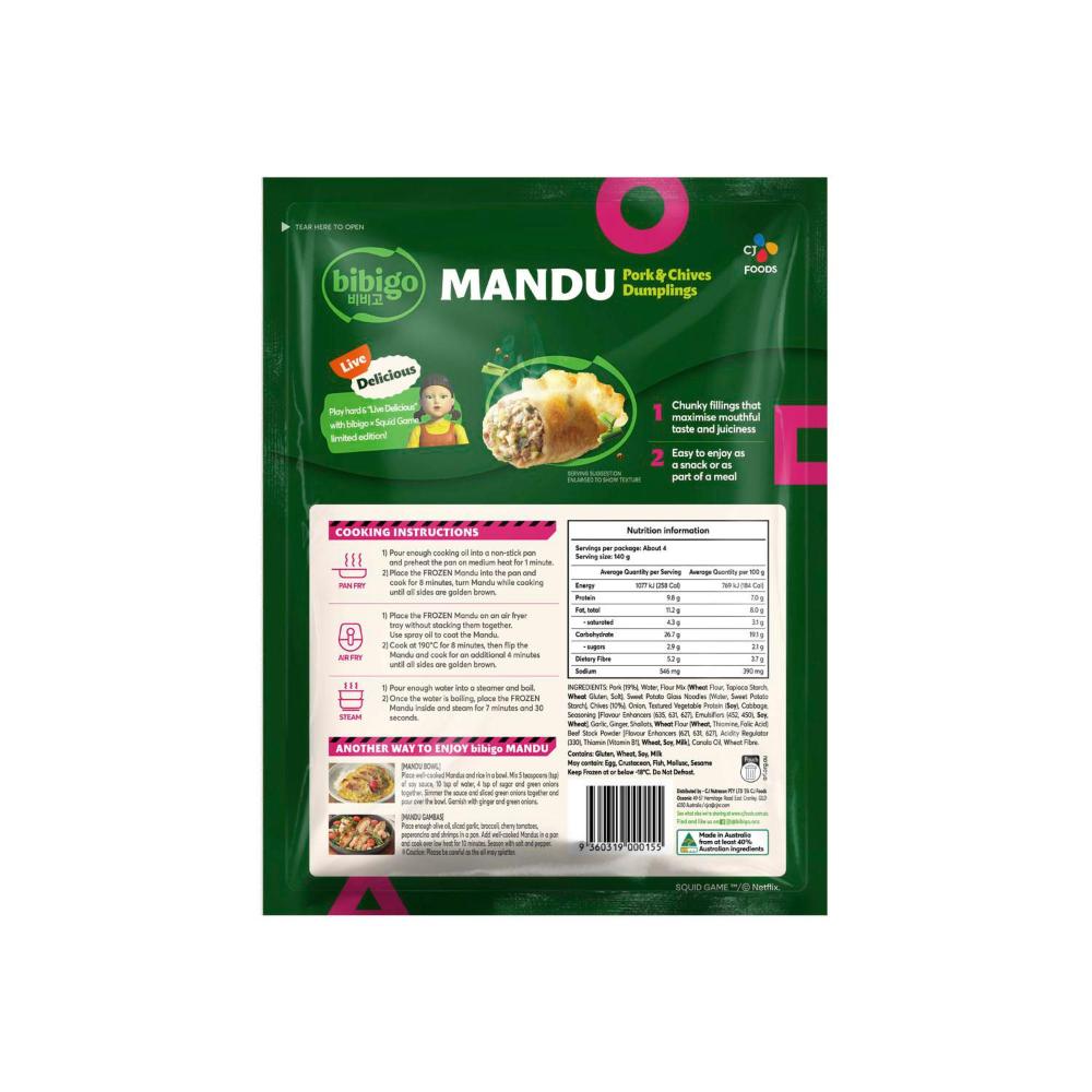 Bibigo Mandu Pork & Chive Dumplings - 525g