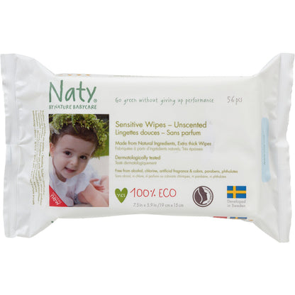 Eco By Naty Baby Wipes Unscented 56 Pack
