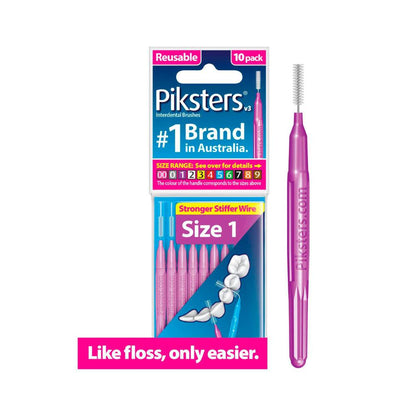 Piksters Interdental Brushes Purple Size 1 - 10 pack