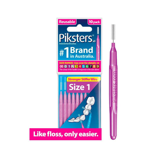 Piksters Interdental Brushes Purple Size 1 - 10 pack