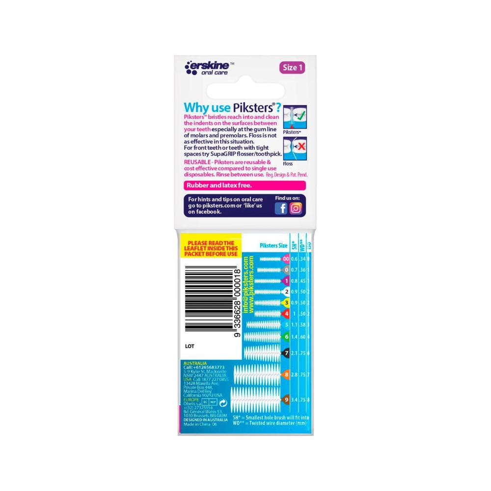 Piksters Interdental Brushes Purple Size 1 - 10 pack