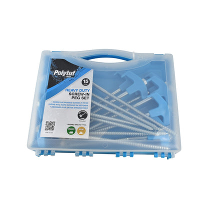 Polytuf Heavy Duty Screw in Peg - 220mm - 15 Pack